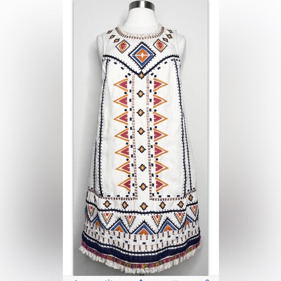 Anthropologie Akemi + Kin Reagan Embroidered Shift Dress Size 4 (S )MSRP $228 - Picture 5 of 10